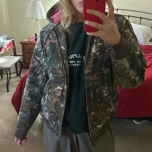 Carhartt Camouflage Jacket with Pink Interior